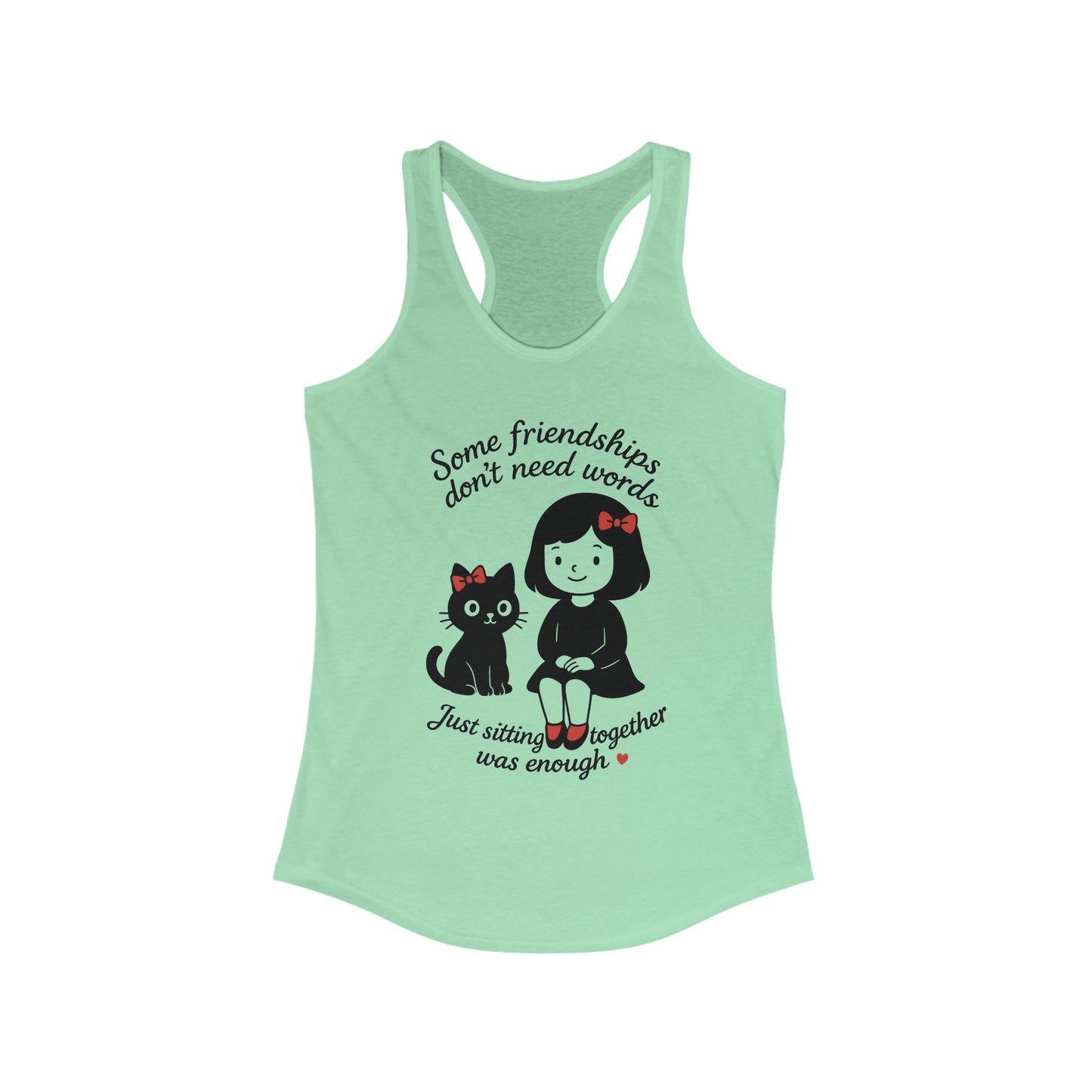 Friendship Cat Love Tank Top, Cute Summer Shirt, Gifts for Cat Lovers, Women's Casual Wear, Self-Care Apparel, Pet Owner Gift