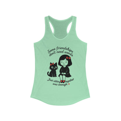 Friendship Cat Love Tank Top, Cute Summer Shirt, Gifts for Cat Lovers, Women's Casual Wear, Self-Care Apparel, Pet Owner Gift