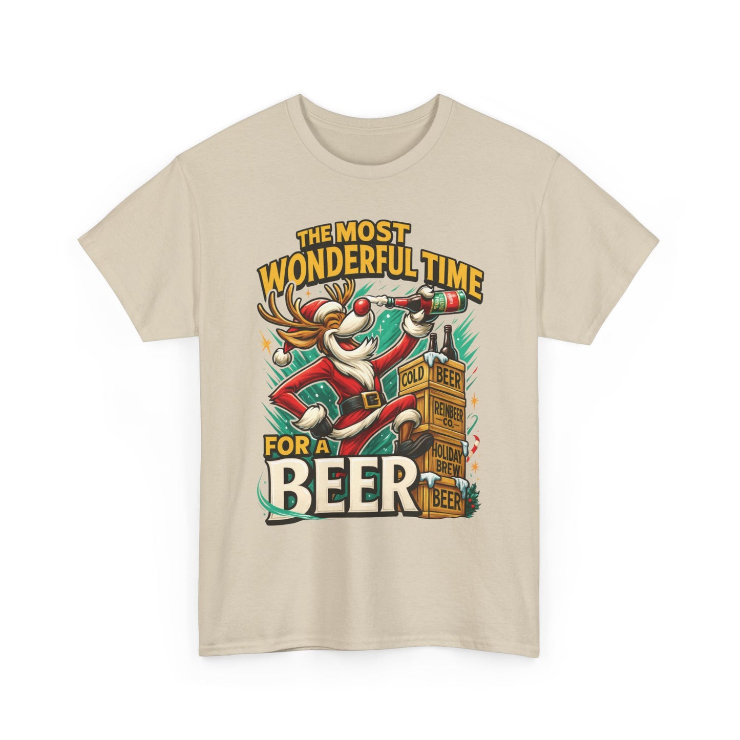 Funny Christmas Beer T-Shirt for Men, The Most Wonderful Time for a Beer