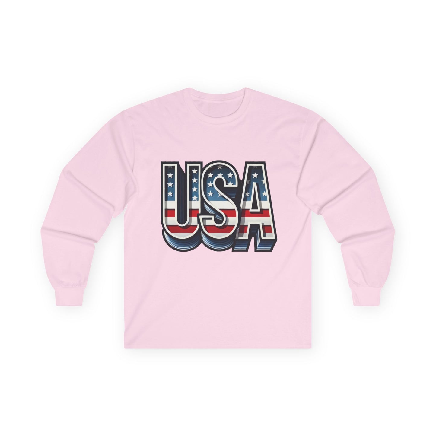 USA Graphic Long Sleeve Tee, Patriotic Shirt, Unisex Casual Wear, Independence Day Gift, Vintage Americana Apparel