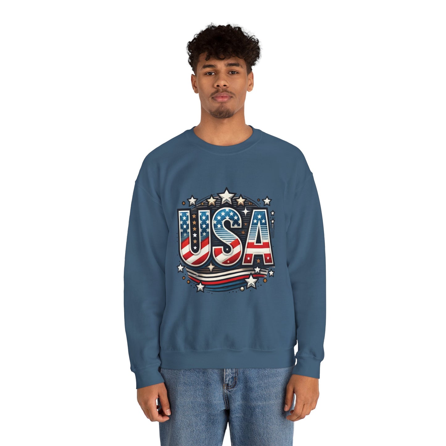 USA Pride Crewneck Sweatshirt, Comfortable Unisex Top, Great for Fourth of July, Independence Day, Everyday Wear, Cozy Gift