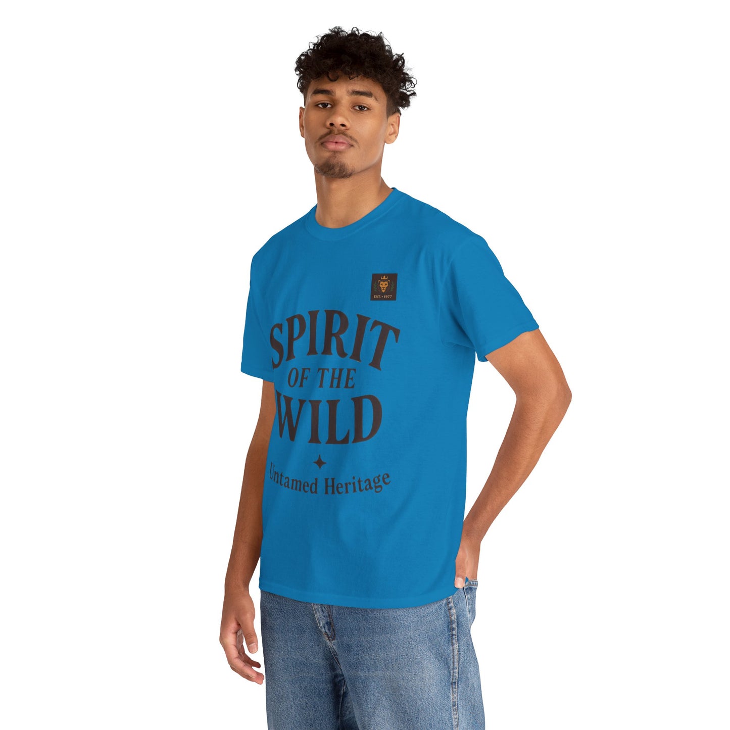 Spirit of the Wild Mens Heavy Cotton Tee, Nature Lover Gift, Outdoor Adventure Shirt, Unisex Tee, Casual Wear, Unique Graphic Apparel