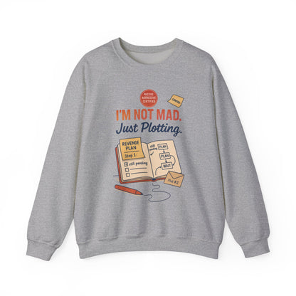 Funny Mens Revenge Sweatshirt, Im Not Mad Just Plotting, Passive Aggressive Sarcastic Crewneck for Him