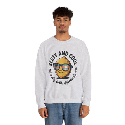 Zesty Lemon Mens Crewneck Sweatshirt - Fun Gift for Friends, Cool Casual Style, Summer Vibes, Mens Graphic Apparel, Perfect for Relaxing