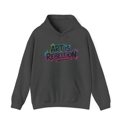 Art Is Rebellion Hoodie, Women's Graffiti Street Art Hooded Sweatshirt, Rebel Graphic Statement Pullover, Heavy Blend™ Hooded Sweatshirt