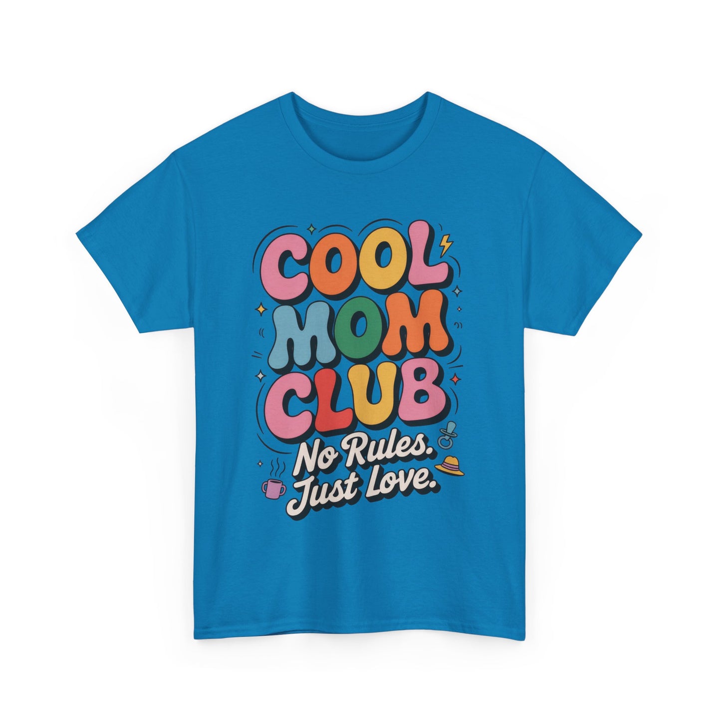 Cool Mom Club Tee, Fun Cotton T-Shirt for Moms, Mothers Day Gift, Parenting Humor Apparel, Fun Mom Shirt, No Rules Just Love Retro Style