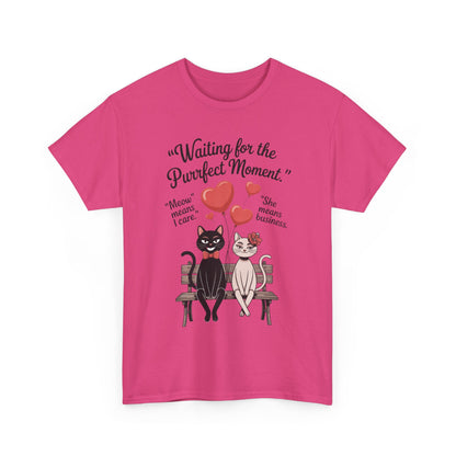 Cute Cat Lovers Tee, Womens Heavy Cotton Tee for Pet Owners, Funny Cat Shirt, Gift for Cat Lovers, Casual T-Shirt, Animal Art Tee