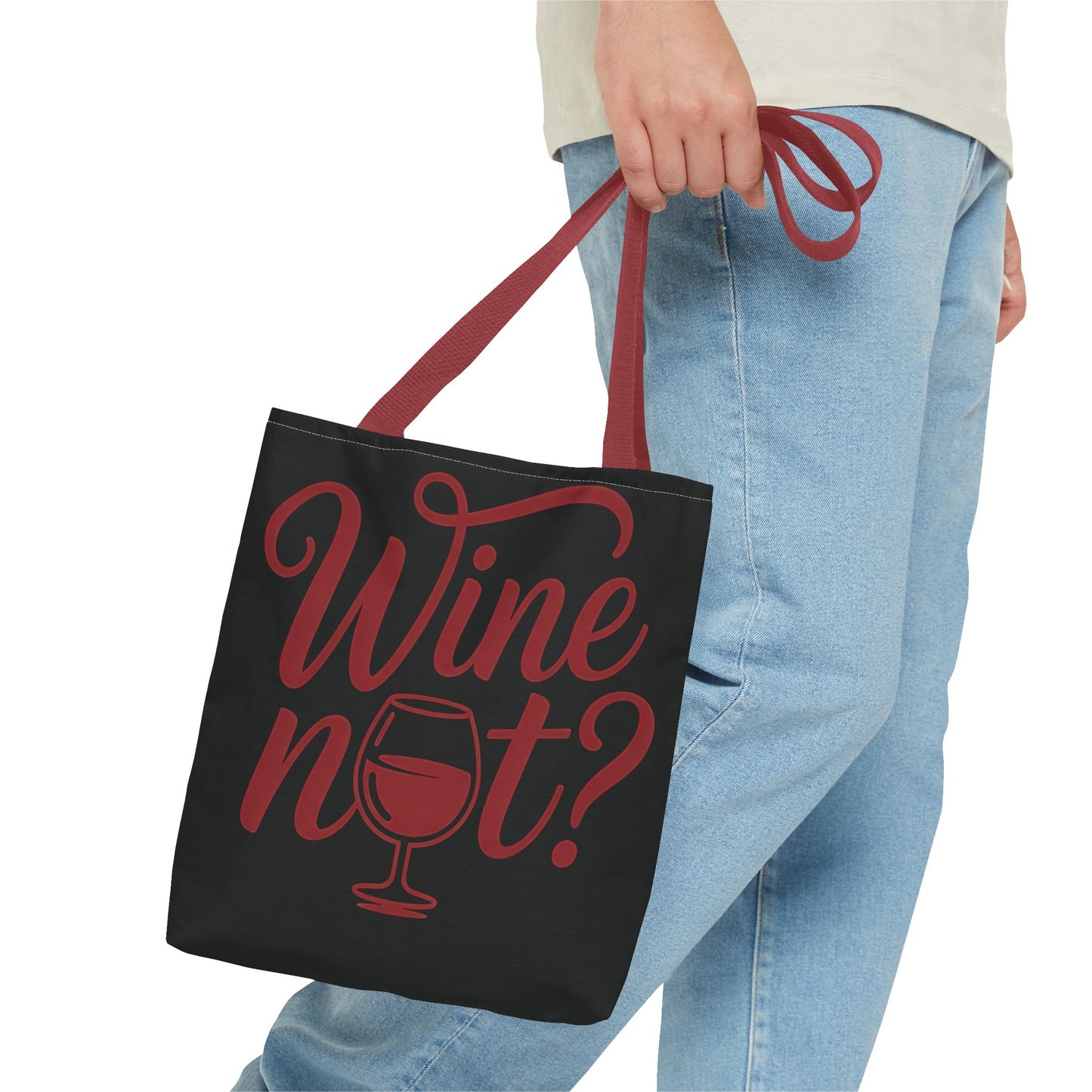 Wine Not? Tote Bag - Fun Wine Lover's Accessory for Parties, Gift for Wine Enthusiasts, Perfect for Grocery or Beach Outings, AOP Design