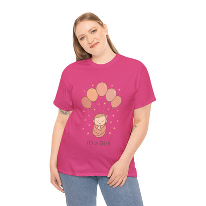 Its a Girl Maternity T-Shirt, Baby Girl Pregnancy Announcement Shirt,Mom To Be Gift, Gender Reveal Tee, Baby Shower Top, Gender Reveal Party