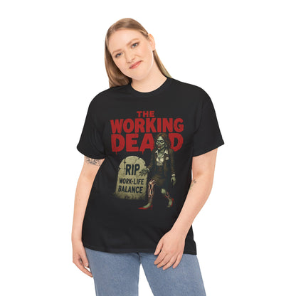 The Working Dead Women's Shirt, Funny Work Life Balance Zombie Tee, RIP Work Shirt, Halloween Office Humor, Overworked Shirt
