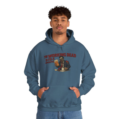 The Working Dead 9-to-5 Apocalypse Hoodie, Men's Horror Office Zombie Sweatshirt, Halloween Zombie Work Top