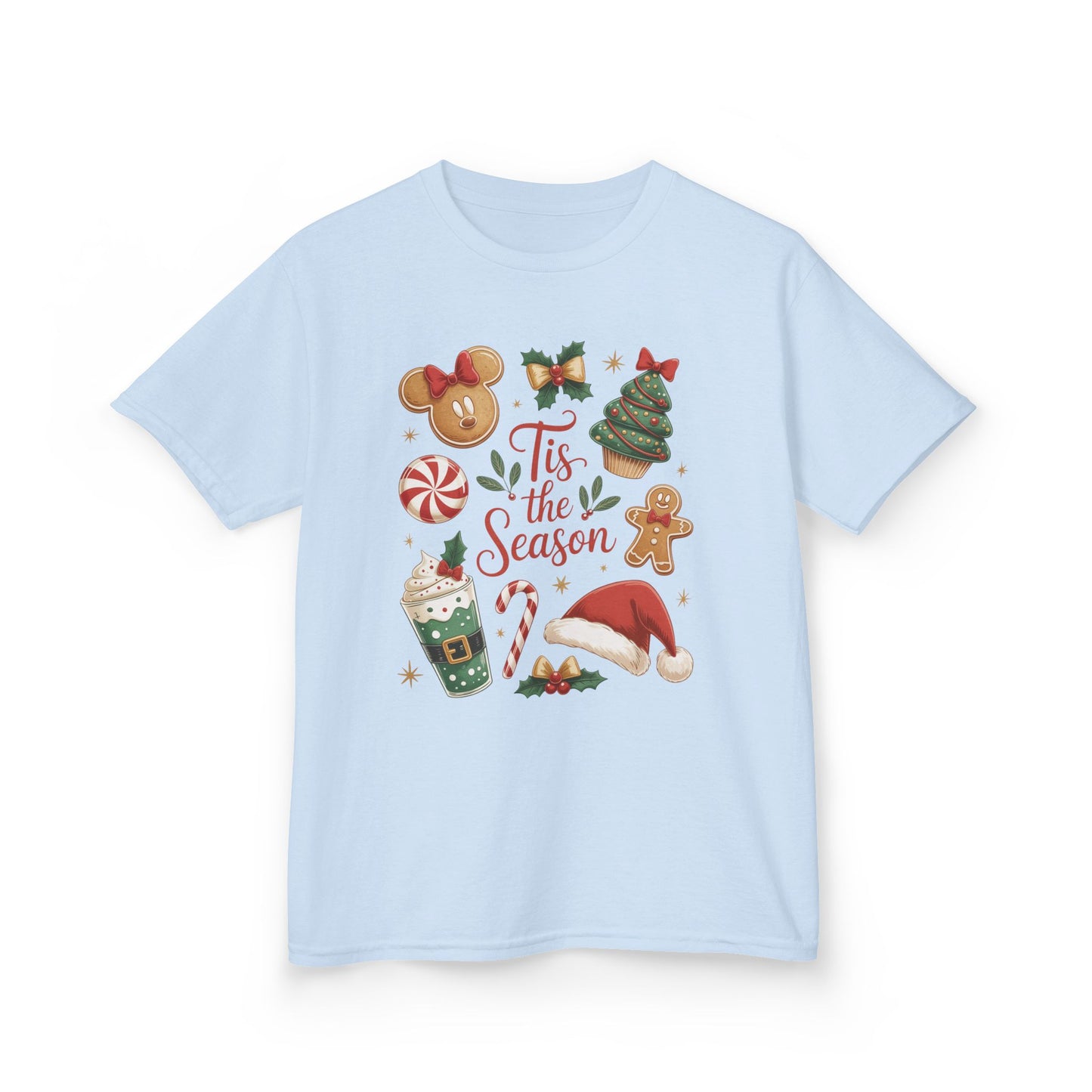 Tis the Season Christmas Shirt for Girls, Cute Holiday Cookie Tee, Kids Heavy Cotton™ Tee