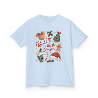 Tis the Season Christmas Shirt for Girls, Cute Holiday Cookie Tee, Kids Heavy Cotton™ Tee