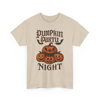 Pumpkin Party Night Men's Halloween T-Shirt, Scary Jack-O-Lantern Pumpkin Graphic Tee for Him