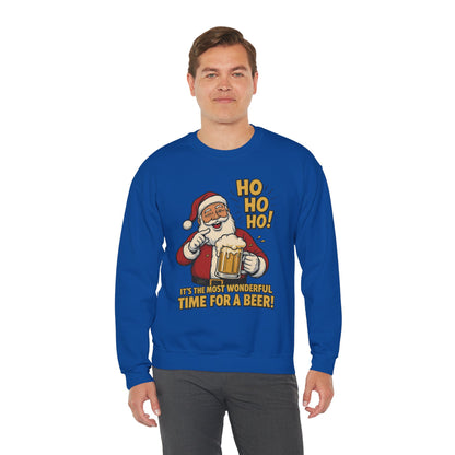 Funny Santa Beer Christmas Sweatshirt, Men's Holiday Pullover, Men's Heavy Blend™ Crewneck Sweatshirt