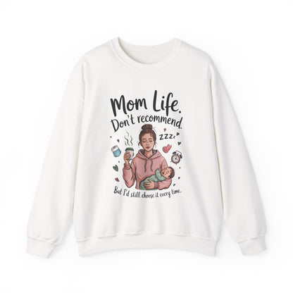 Mom Life Crewneck Sweatshirt, New Mom Gift, Cozy Everyday Wear, Funny Parent Apparel, Tired Mama Humor Tee