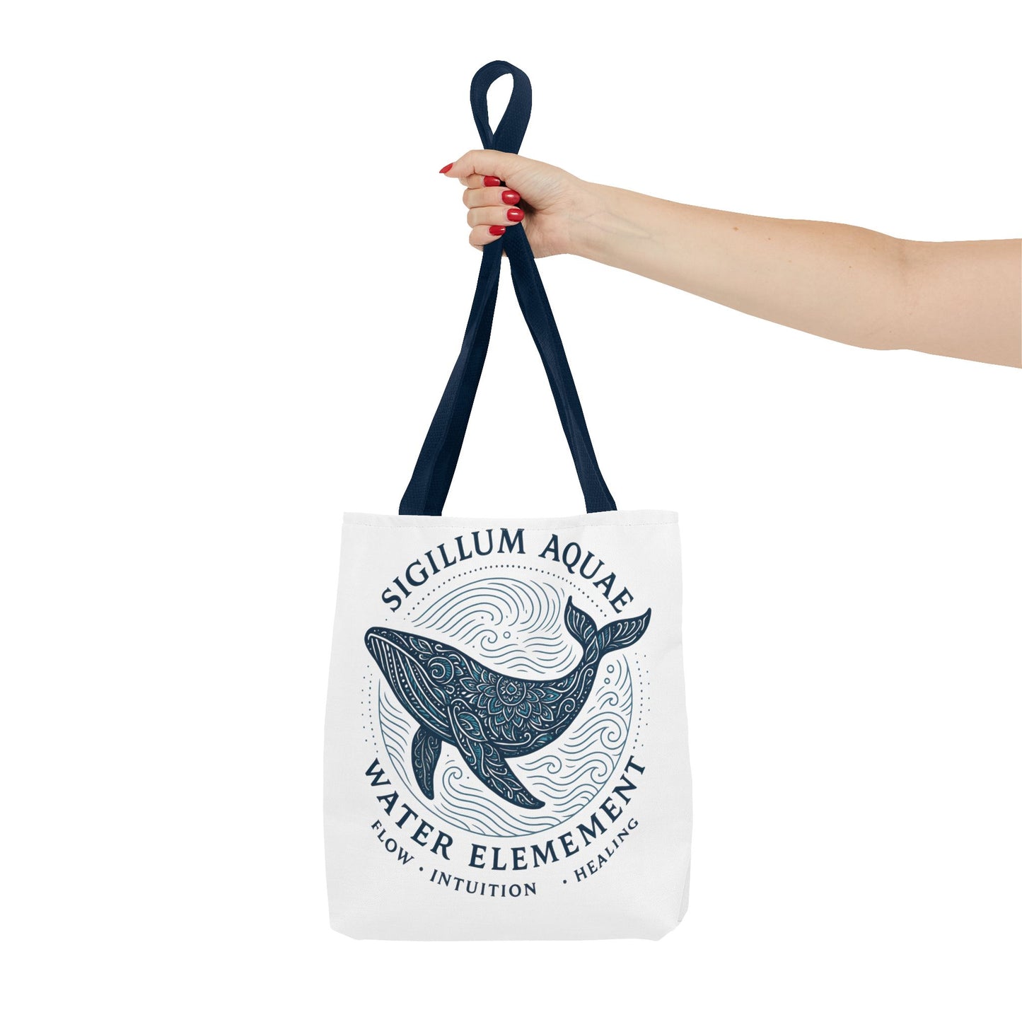 Whale Water Element Tote Bag: Spiritual Gift, Eco-Friendly, Beach Bag, Yoga Accessories, Meditation Essentials, Weekender Bag, Large Bag