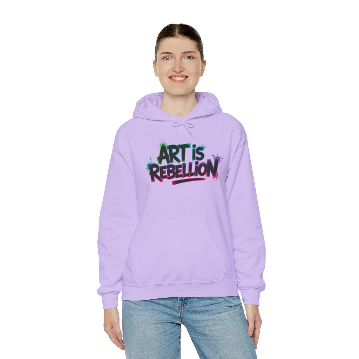 Art Is Rebellion Hoodie, Women's Graffiti Street Art Hooded Sweatshirt, Rebel Graphic Statement Pullover, Heavy Blend™ Hooded Sweatshirt