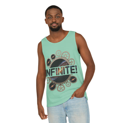 Men's INFINITE! Steampunk Space Gears T-Shirt, Cosmic Mechanical Design Tee for Sci-Fi & Engineering Lovers, Workout Shirt