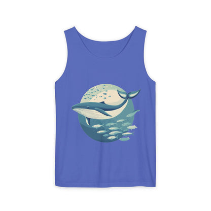 Ocean-Inspired Unisex Tank Top, Whale Design Shirt, Summer Casual Wear, Beach Vibes Gift, Eco-Friendly Fashion