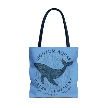 Whale Water Element Tote Bag: Spiritual Gift, Eco-Friendly, Beach Bag, Yoga Accessories, Meditation Essentials, Weekender Bag, Large Bag