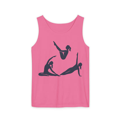 Womens Garment-Dyed Tank Top, Womens Pilates Tank Top, Yoga Fitness Graphic Top, Cute Workout Gym Shirt