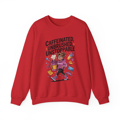 Caffeinated Mom Sweatshirt, Funny Mom Life Quote,  Mother's Day Gift,New Mother Tired Mother Gift, Coffee Lover Gift, Coffee Addict Mom