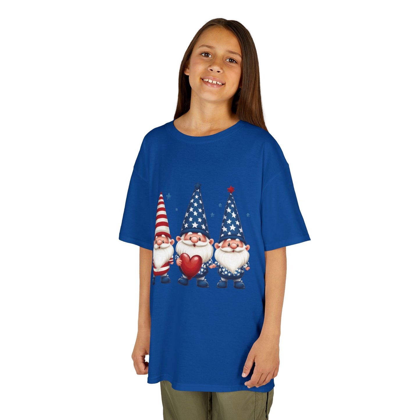 Patriotic Gnome Kids Tee, Cute 4th of July Shirt, Adorable Summer Outfit, Kids Casual Wear, Independence Day Gift