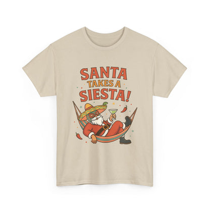 Santa Takes a Siesta Funny Christmas T-Shirt for Men, Mexican Santa Holiday Tee