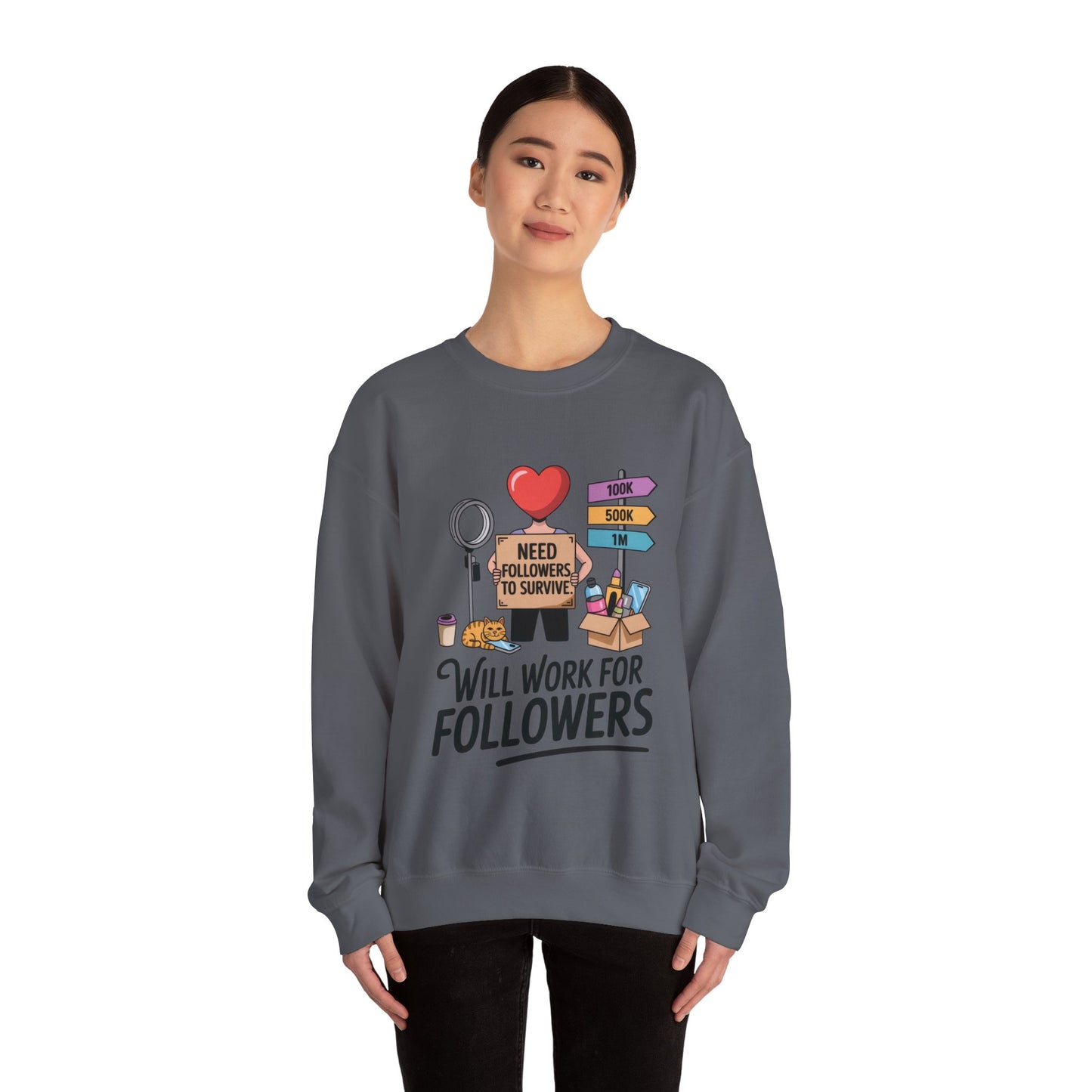 Funny Influencer Womens Sweatshirt, Social Media Sweatshirt, Humor Gifts, Crewneck for Influencers, Casual Wear, Womens Cozy Meme Top
