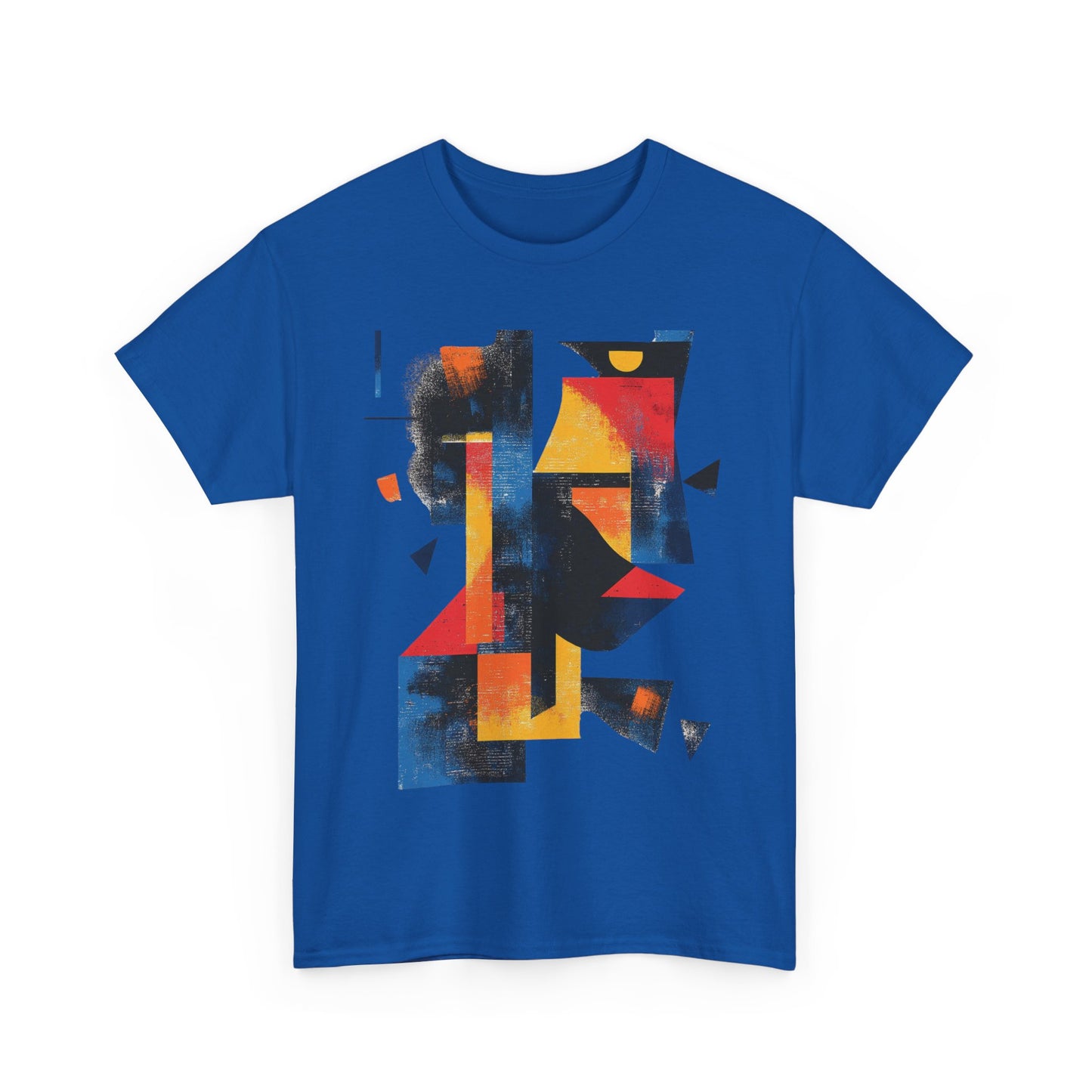 Abstract Geometric Art T-Shirt, Colorful Unisex Heavy Cotton Tee, Modern Artistic Shirt, Bold Graphic Print Tee