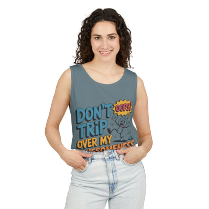 Funny Graphic Tank Top, Don't Trip Over My Awesomeness Tank, Womens Cotton Tank for Casual Wear, Gift for Friends, Birthday Gift, Humor Tee