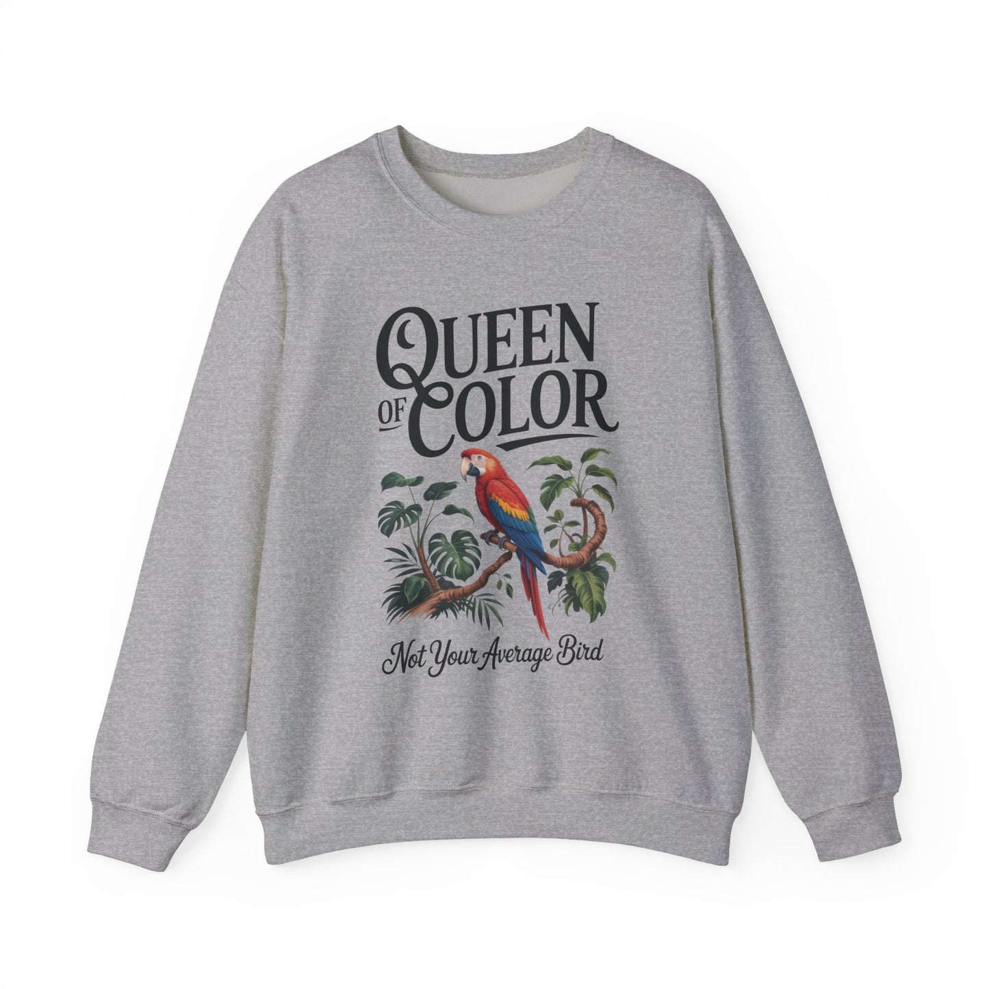 Vibrant Crewneck Womens Sweatshirt, Colorful Apparel, Bird Design, Cozy Layering, Gift for Nature Lovers, Fun Fashion