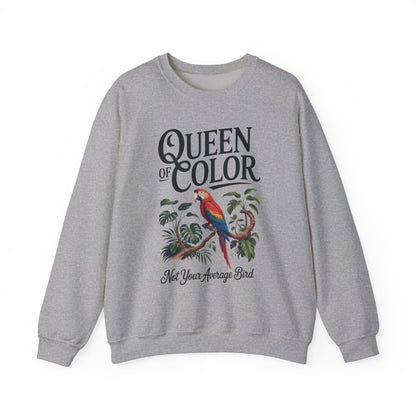 Vibrant Crewneck Womens Sweatshirt, Colorful Apparel, Bird Design, Cozy Layering, Gift for Nature Lovers, Fun Fashion