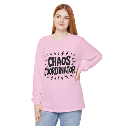 Chaos Coordinator Shirt Unisex Long Sleeve Tee, Funny Mom Life Gift, Mothers Day Shirt, Gifts for Team Leaders, Humor Apparel