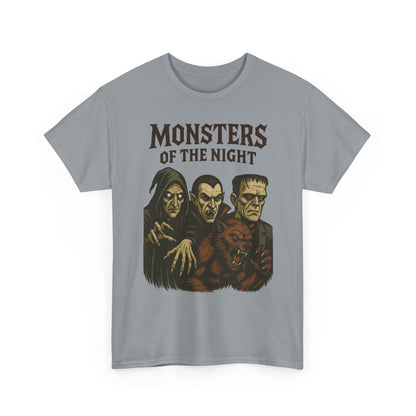 Monsters of the Night Men's T-Shirt, Classic Horror Movie Monsters Graphic Tee, Halloween Shirt