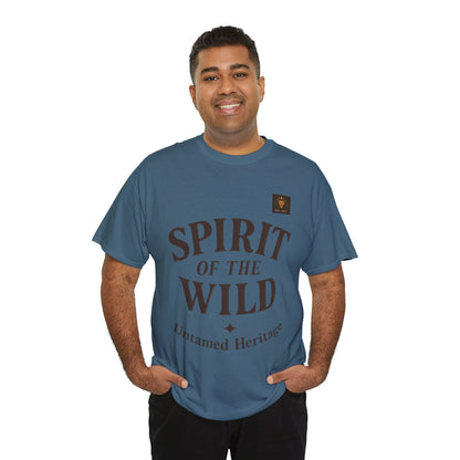 Spirit of the Wild Mens Heavy Cotton Tee, Nature Lover Gift, Outdoor Adventure Shirt, Unisex Tee, Casual Wear, Unique Graphic Apparel