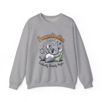 Procrastination Expert Womens Sweatshirt, Funny Crewneck, Cozy Gift for Students, Lazy Day Apparel, Womens Sweatshirt for Relaxation