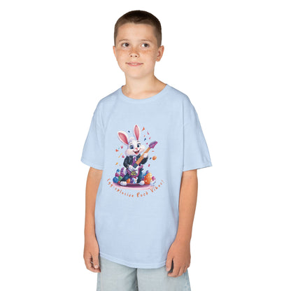 Explosive Rock Vibes Kids Tee - Fun Bunny Graphic T-Shirt for Young Rockstars