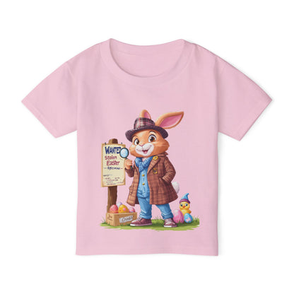 Detective Bunny Toddler T-Shirt - Fun Easter Egg Hunt Shirt for Kids, Cute Mystery Bunny Design, Spring Holiday Cotton Tee, Easter Gift Tee