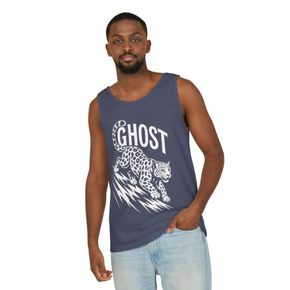 Ghost Leopard Mens Tank Top, Cool Graphic Shirt for Summer, Beach Days, Festivals, Gifts, Casual Wear