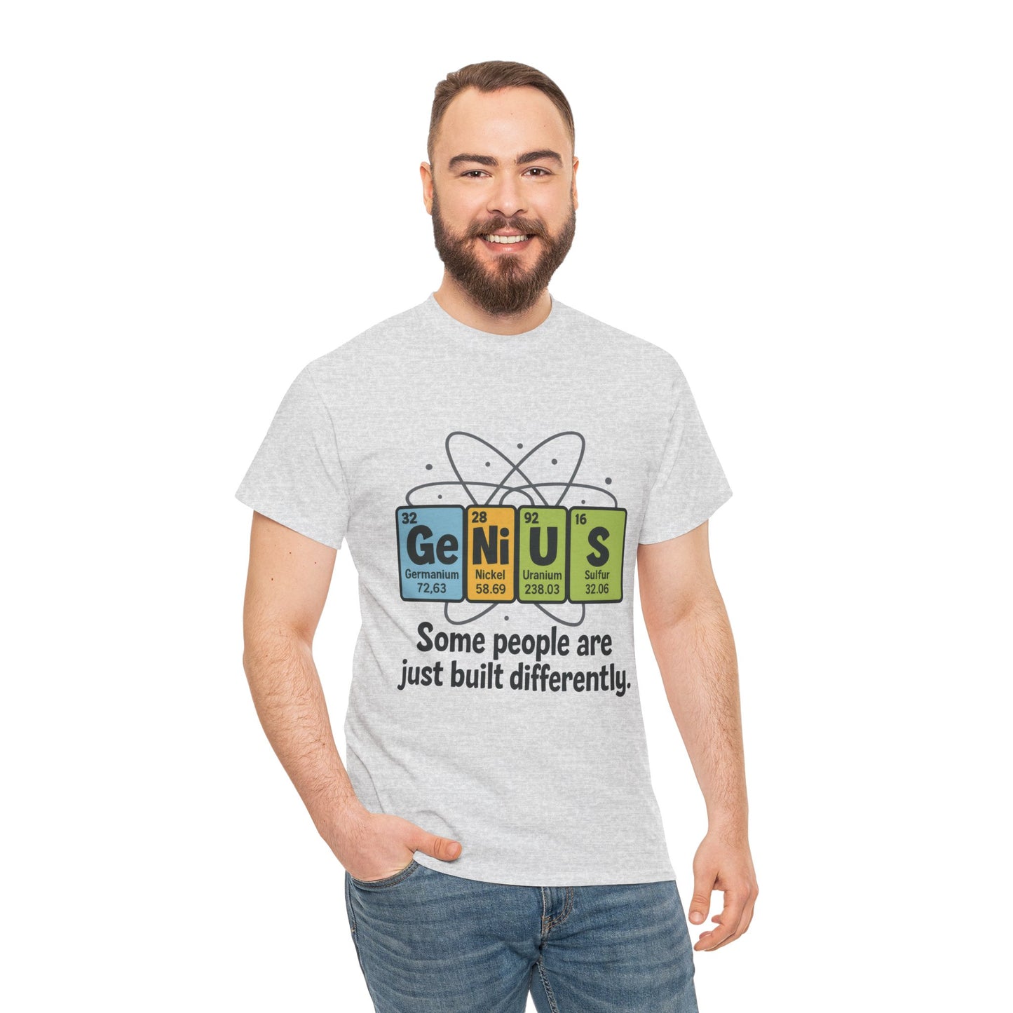 Funny Mens Genius T-Shirt, Periodic Table Nerd Shirt, Science Humor Tee for Smart Guys, Perfect Gift for Science Lovers