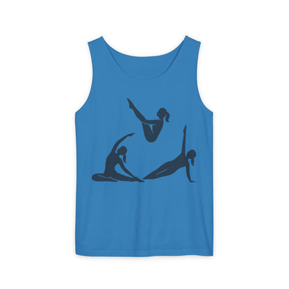 Womens Garment-Dyed Tank Top, Womens Pilates Tank Top, Yoga Fitness Graphic Top, Cute Workout Gym Shirt