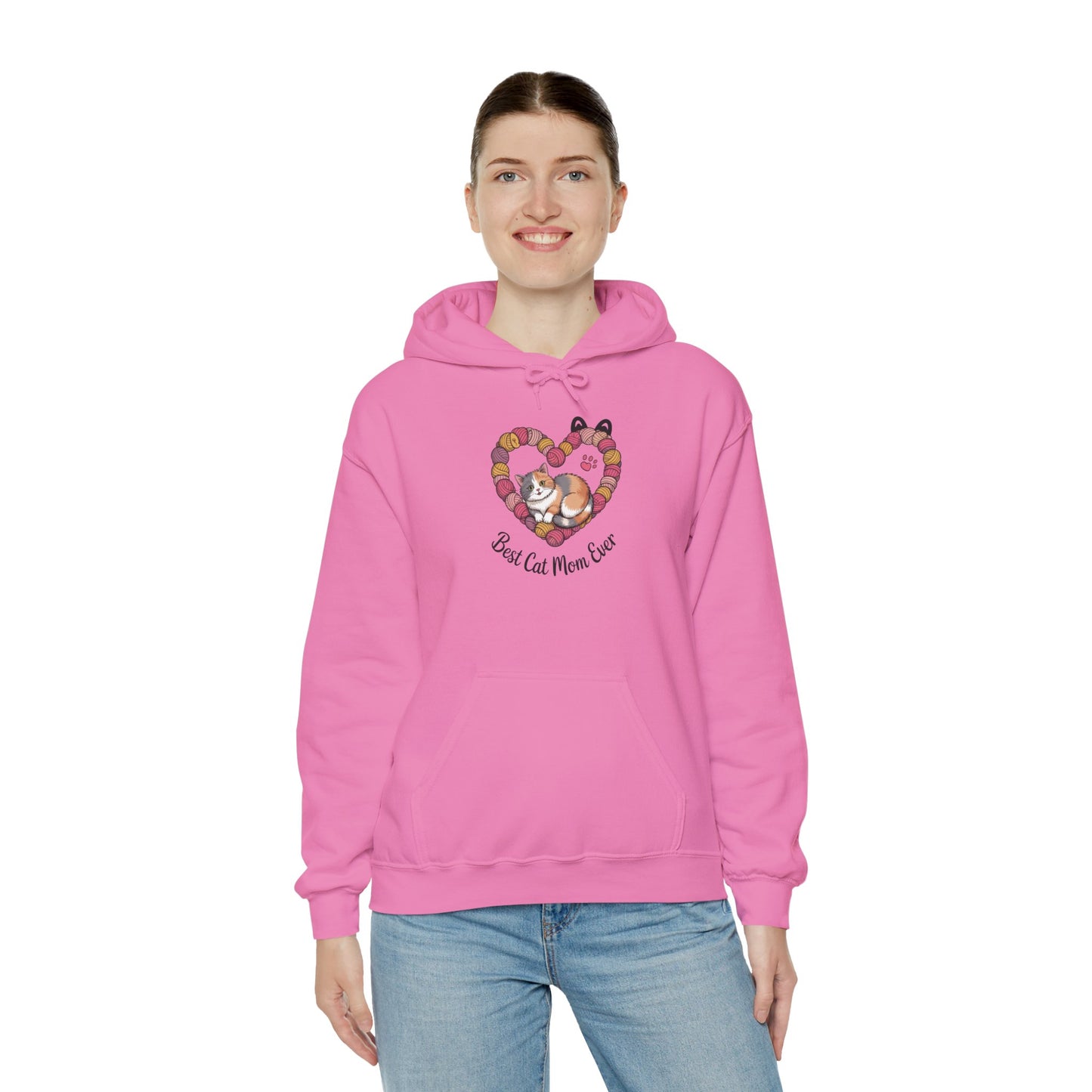 Best Cat Mom Ever Hoodie, Cozy Sweatshirt for Cat Lovers, Gift for Cat Moms, Feline Themed Apparel, Pet Lover Hoodie, Mother's Day Gift