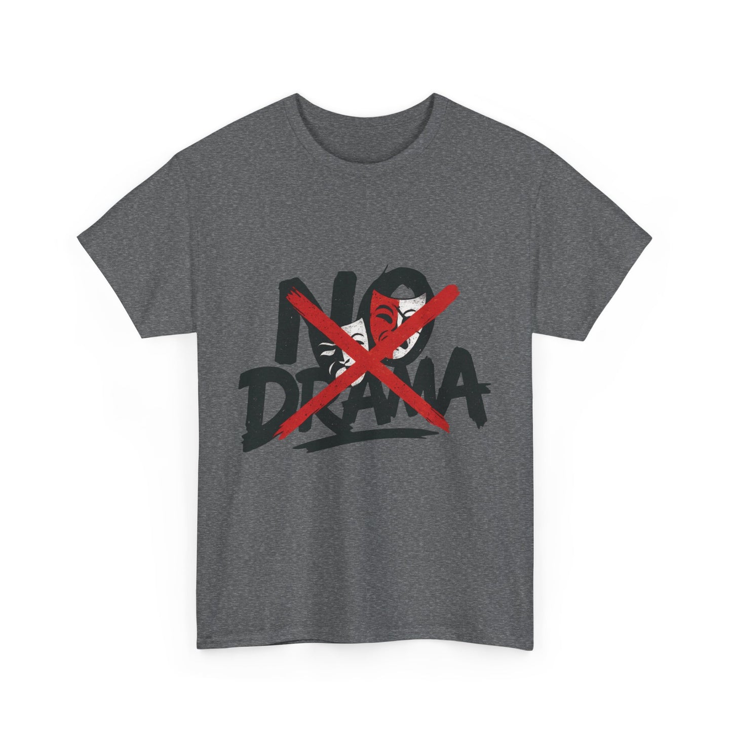 No Drama Unisex Heavy Cotton Tee, Casual Shirt, Gift for Friends, Relaxed Fit, Comfort Wear, Everyday Style