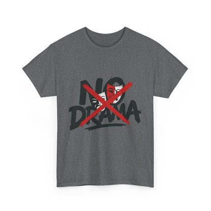 No Drama Unisex Heavy Cotton Tee, Casual Shirt, Gift for Friends, Relaxed Fit, Comfort Wear, Everyday Style