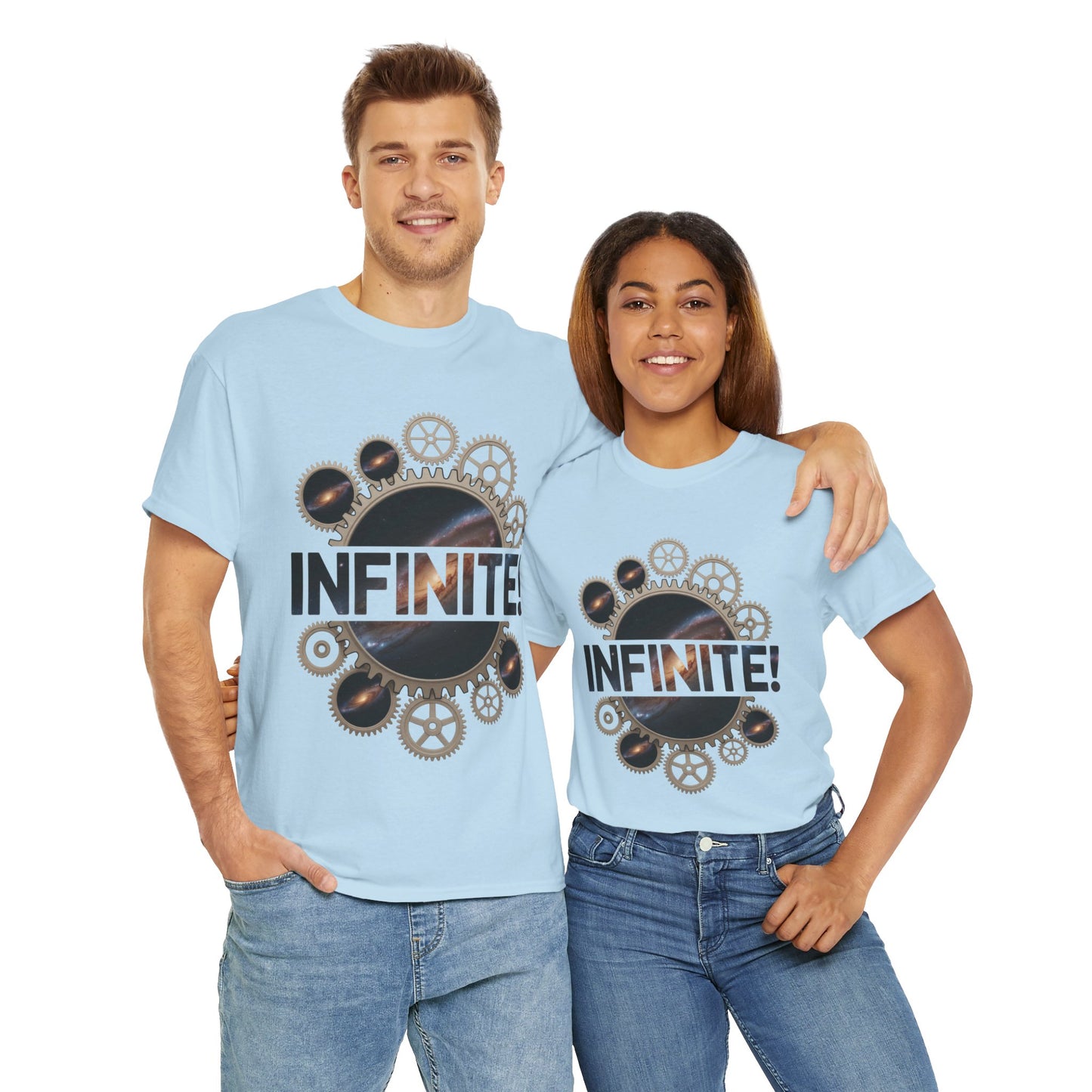 Steampunk Space Gears T-Shirt, Unisex Infinite Universe Graphic Tee, Cosmic Mechanical Design Tee for Sci-Fi & Engineering Lovers