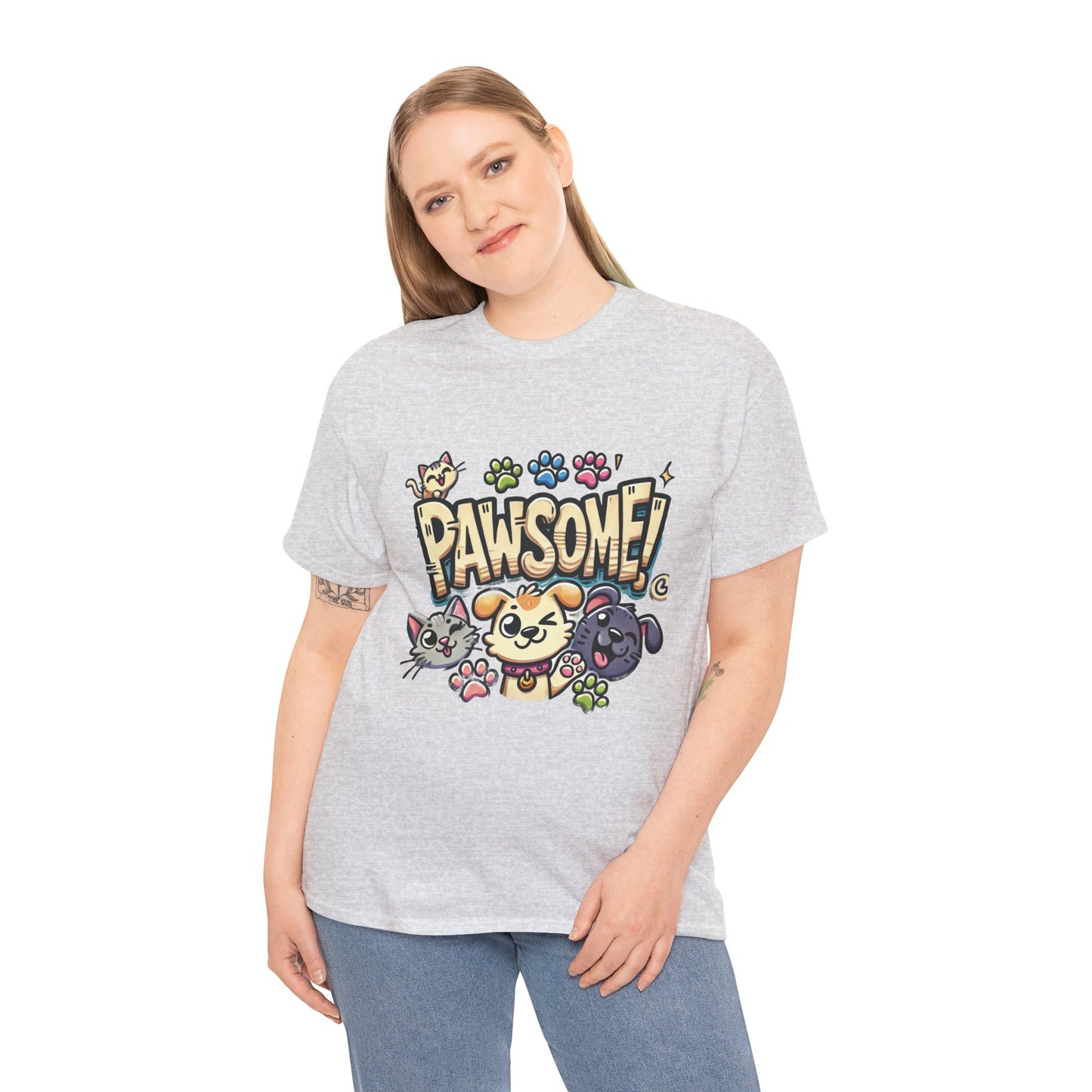 Pawsome Pets Unisex Heavy Cotton Tee, for Pet Lovers, Animal Enthusiasts, Gift for Animal Lovers, Cute Pet Shirt, Fun Animal Tee