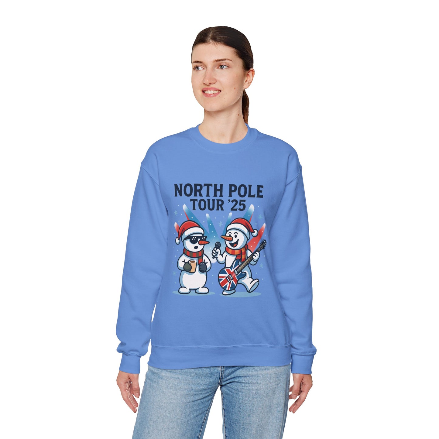 North Pole Tour 25 Women's Christmas Sweatshirt, Funny Rock Holiday Jumper