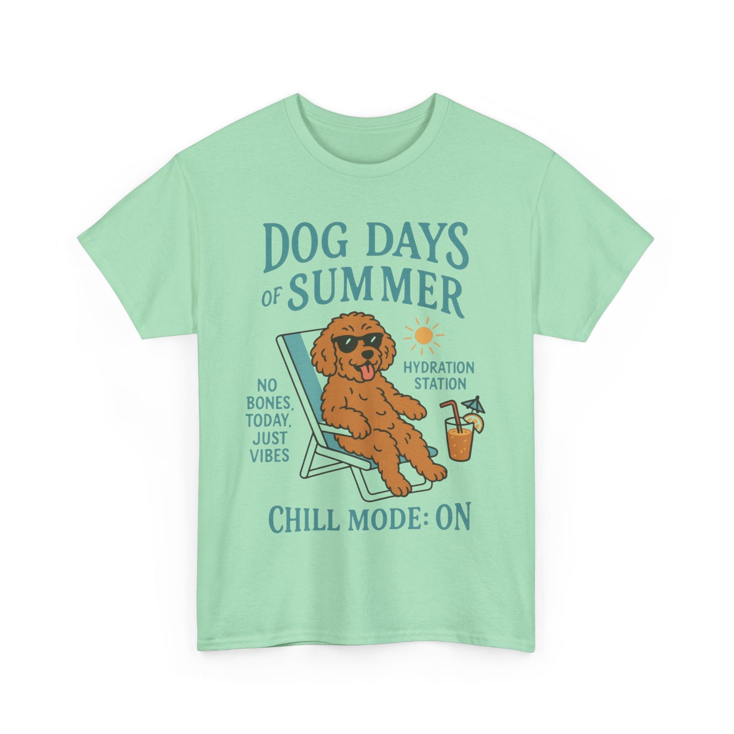 Dog Days of Summer Shirt, Funny Cute Dog Graphic Womens T-Shirt, Chill Mode ON Tee, Summer Puppy Vibes Gift, Dog Lover Gift